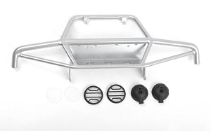 Tri-X Steel Stinger Front Bumper w/ Lights for Vanquish VS4-10 Origin Body (Silver)