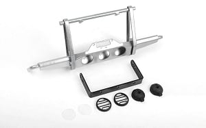 Shirya Front Winch Bumper w/ Lights for Vanquish VS4-10 Origin Body (Silver)