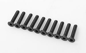 Steel Flat Head Socket Cap Screws M3 x 16mm (10)