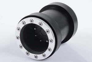 Universal Monster Truck Beadlock Wheels V2 For Tamiya Clod Buster (Black Delrin)